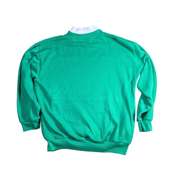 Vintage Christmas Tree Knit Sweater Panel Tacky Ugly Sweatshirt Mock Neck - Picture 5 of 5